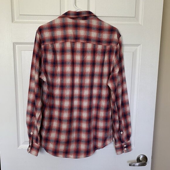 Arizona Men's Small Long Sleeve Shirt Flannel Plaid Red Blue White New - Picture 5 of 12